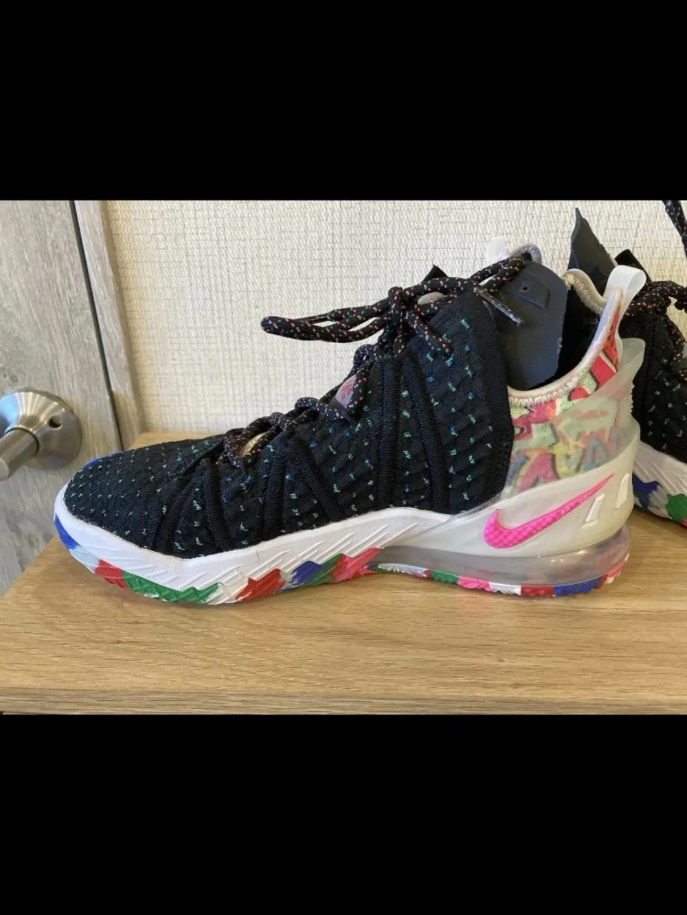 Nike Black Sneakers with Multicolor Accents